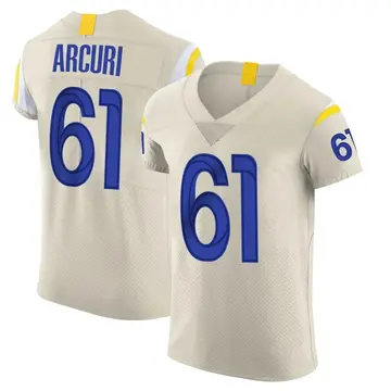 Nike AJ Arcuri Men's Elite Los Angeles Rams Bone Vapor Jersey