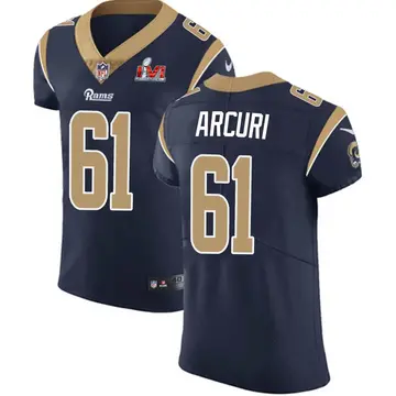 Nike AJ Arcuri Men's Elite Los Angeles Rams Navy Team Color Vapor Untouchable Super Bowl LVI Bound Jersey