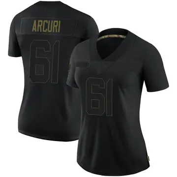Nike AJ Arcuri Women's Limited Los Angeles Rams Black 2020 Salute To Service Jersey