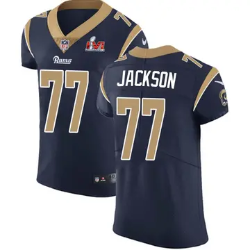 Nike AJ Jackson Men's Elite Los Angeles Rams Navy Team Color Vapor Untouchable Super Bowl LVI Bound Jersey