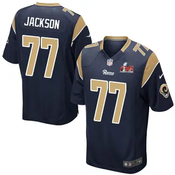 Nike AJ Jackson Men's Game Los Angeles Rams Navy Team Color Super Bowl LVI Bound Jersey