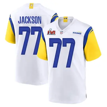 Nike AJ Jackson Men's Game Los Angeles Rams White Super Bowl LVI Bound Jersey