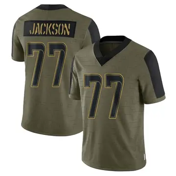 Nike AJ Jackson Men's Limited Los Angeles Rams Olive 2021 Salute To Service Jersey