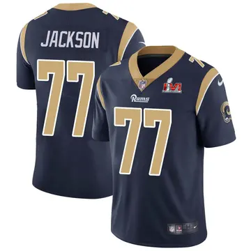 Nike AJ Jackson Youth Limited Los Angeles Rams Navy Team Color Vapor Untouchable Super Bowl LVI Bound Jersey