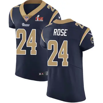 Nike A.J. Rose Men's Elite Los Angeles Rams Navy Team Color Vapor Untouchable Super Bowl LVI Bound Jersey