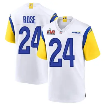 Nike A.J. Rose Men's Game Los Angeles Rams White Super Bowl LVI Bound Jersey