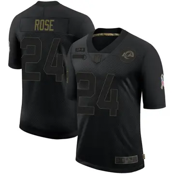 Nike A.J. Rose Men's Limited Los Angeles Rams Black 2020 Salute To Service Jersey