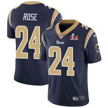 Nike A.J. Rose Men's Limited Los Angeles Rams Navy Team Color Vapor Untouchable Super Bowl LVI Bound Jersey