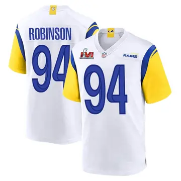 Nike A'Shawn Robinson Men's Game Los Angeles Rams White Super Bowl LVI Bound Jersey