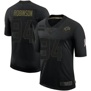 Nike A'Shawn Robinson Men's Limited Los Angeles Rams Black 2020 Salute To Service Jersey