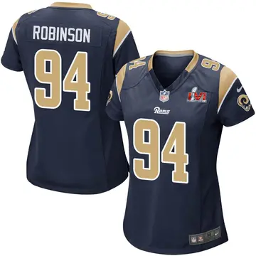 Nike A'Shawn Robinson Women's Game Los Angeles Rams Navy Team Color Super Bowl LVI Bound Jersey