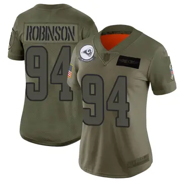Nike A'Shawn Robinson Women's Limited Los Angeles Rams Camo 2019 Salute to Service Jersey