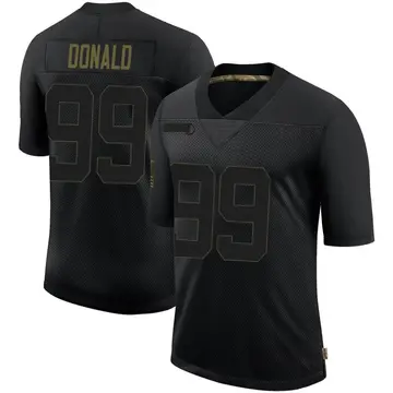 Nike Aaron Donald Men's Limited Los Angeles Rams Black 2020 Salute To Service Jersey