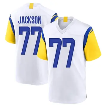 Nike Alaric Jackson Men's Game Los Angeles Rams White Jersey