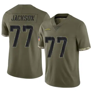 Nike Alaric Jackson Men's Limited Los Angeles Rams Olive 2022 Salute To Service Jersey