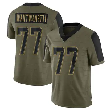 Nike Andrew Whitworth Men's Limited Los Angeles Rams Olive 2021 Salute To Service Jersey