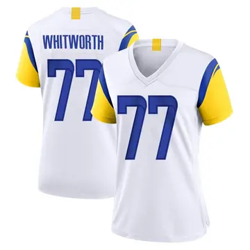 Nike Andrew Whitworth Women's Game Los Angeles Rams White Jersey