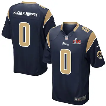 Nike Andrzej Hughes-Murray Men's Game Los Angeles Rams Navy Team Color Super Bowl LVI Bound Jersey
