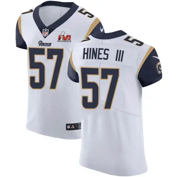 Nike Anthony Hines III Men's Elite Los Angeles Rams White Vapor Untouchable Super Bowl LVI Bound Jersey