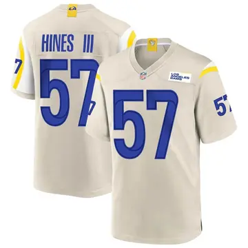 Nike Anthony Hines III Men's Game Los Angeles Rams Bone Jersey