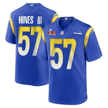 Nike Anthony Hines III Men's Game Los Angeles Rams Royal Alternate Super Bowl LVI Bound Jersey