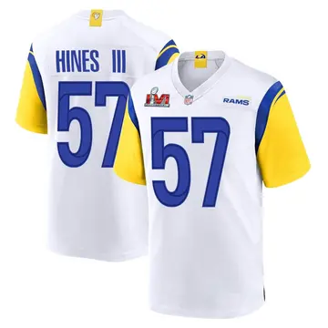 Nike Anthony Hines III Men's Game Los Angeles Rams White Super Bowl LVI Bound Jersey