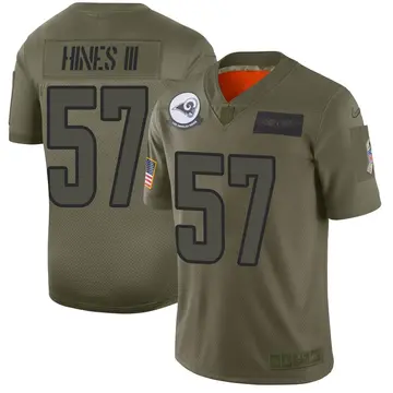 Nike Anthony Hines III Men's Limited Los Angeles Rams Camo 2019 Salute to Service Jersey