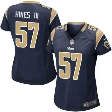 Nike Anthony Hines III Women's Game Los Angeles Rams Navy Team Color Jersey