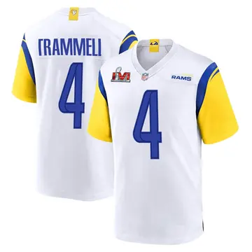 Nike Austin Trammell Men's Game Los Angeles Rams White Super Bowl LVI Bound Jersey