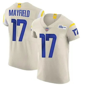 Nike Baker Mayfield Men's Elite Los Angeles Rams Bone Vapor Jersey