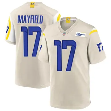 Nike Baker Mayfield Men's Game Los Angeles Rams Bone Jersey