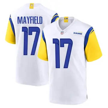 Nike Baker Mayfield Men's Game Los Angeles Rams White Jersey