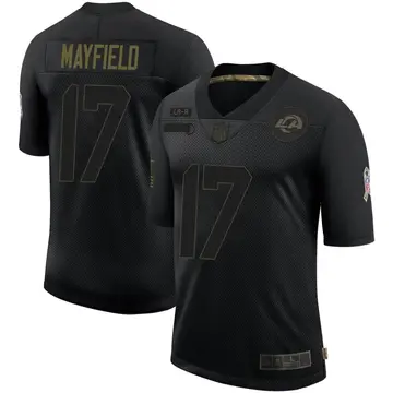 Nike Baker Mayfield Men's Limited Los Angeles Rams Black 2020 Salute To Service Jersey