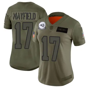 Nike Baker Mayfield Women's Limited Los Angeles Rams Camo 2019 Salute to Service Jersey