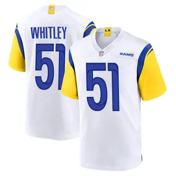Nike Benton Whitley Men's Game Los Angeles Rams White Jersey