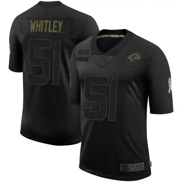 Nike Benton Whitley Men's Limited Los Angeles Rams Black 2020 Salute To Service Jersey