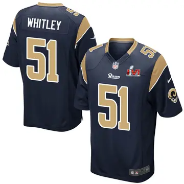Nike Benton Whitley Youth Game Los Angeles Rams Navy Team Color Super Bowl LVI Bound Jersey