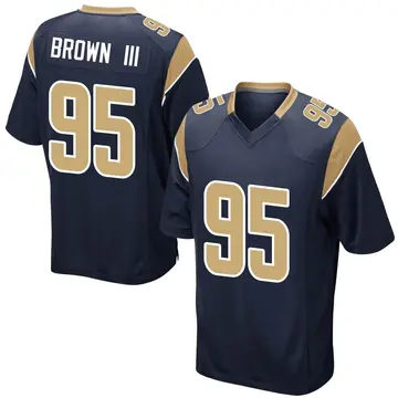 Nike Bobby Brown III Youth Game Los Angeles Rams Navy Team Color Jersey