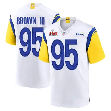 Nike Bobby Brown III Youth Game Los Angeles Rams White Super Bowl LVI Bound Jersey