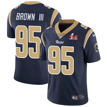 Nike Bobby Brown III Youth Limited Los Angeles Rams Navy Team Color Vapor Untouchable Super Bowl LVI Bound Jersey