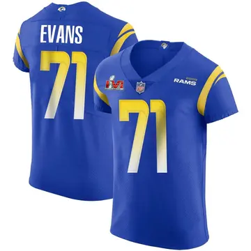 Nike Bobby Evans Men's Elite Los Angeles Rams Royal Alternate Vapor Untouchable Super Bowl LVI Bound Jersey