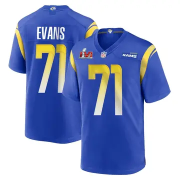 Nike Bobby Evans Men's Game Los Angeles Rams Royal Alternate Super Bowl LVI Bound Jersey