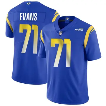 Nike Bobby Evans Men's Limited Los Angeles Rams Royal Alternate Vapor Untouchable Jersey
