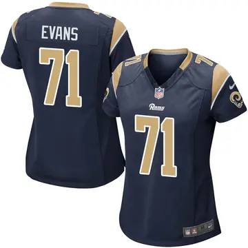 Nike Bobby Evans Women's Game Los Angeles Rams Navy Team Color Jersey