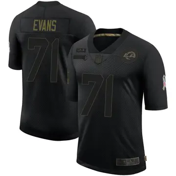 Nike Bobby Evans Youth Limited Los Angeles Rams Black 2020 Salute To Service Jersey