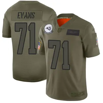 Nike Bobby Evans Youth Limited Los Angeles Rams Camo 2019 Salute to Service Jersey