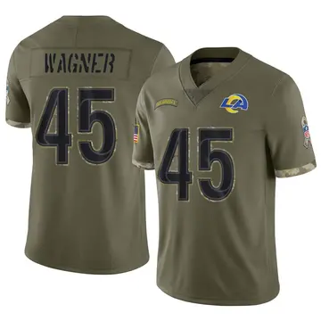 Nike Bobby Wagner Men's Limited Los Angeles Rams Olive 2022 Salute To Service Jersey