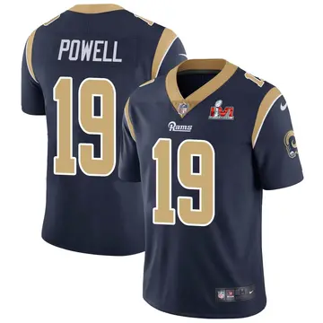 Nike Brandon Powell Men's Limited Los Angeles Rams Navy Team Color Vapor Untouchable Super Bowl LVI Bound Jersey