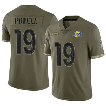 Nike Brandon Powell Men's Limited Los Angeles Rams Olive 2022 Salute To Service Jersey