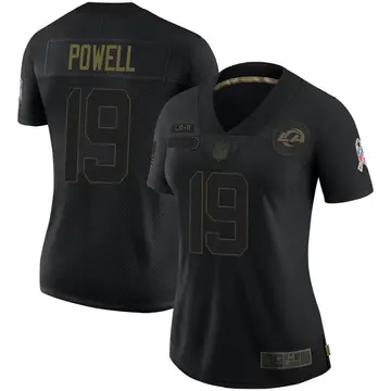 Nike Brandon Powell Women's Limited Los Angeles Rams Black 2020 Salute To Service Jersey